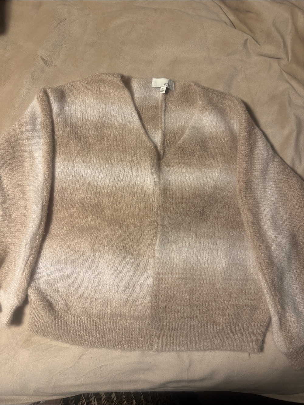 Pinch Crewneck Sweater in Light Beige and Cream